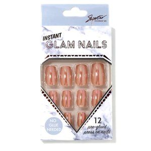 NIP Instant Glam Iridescent Peach Press-On Nails